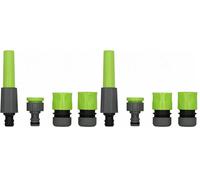 PARENCE.- Kit Pulvérisateur Jardin avec Raccords Tuyau 1/2 Pouce - Arroseur Manuel + Embouts Universels - Jeu de 4 Pièces avec Réducteur - Compatible Robinet Standard - Arrosage Facile et Rapide