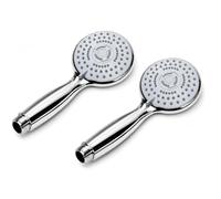 PARENCE.- Lot de 2 Pommeaux de Douche 3 Jets - Pommes de Douche Universelles Couleur Chrome - Douchette Classique Simple d'Utilisation 3 Modes - 2 Pièces)