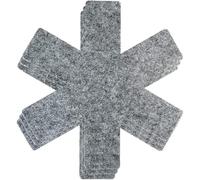 PARENCE.- Lot de 3 Séparateurs de Casseroles - Grand Format 38cm - Protection Anti-Rayures - Protège Revêtements Antiadhésifs -Antibruit - Feutre Souple Résistant, Gris