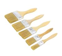 PARENCE - Lot de 5 Pinceaux de Peinture en Bois - Set Multi-Tailles 19/30/42/53/65 mm - Pinceaux Mur, Meuble, Vernis, Lasure - Outils de Peinture pour Bricolage et Rénovation