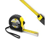 PARENCE. Mètre Ruban 5 m x 18 mm - Mètre à Ruban avec Blocage et Retour Automatique - Boîtier Antidérapant - Lanière de Poignet - Outil de Mesure Bricolage et Chantier