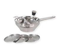 PARENCE.- Moulin à Légumes en acier inoxydable avec 3 disques interchangeables - Presse Purée manuel ø20 cm - Ustensile de cuisine pour purées, soupes, sauces et compotes