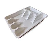 PARENCE - Organisateur de Couverts Modulable XXL - Set de 8 Bacs de Rangement pour Tiroirs - Séparateurs Ajustables en Plastique - Idéal Cuisine, Ustensiles - Empilable Personnalisable