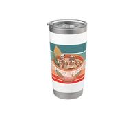 Paresseux dans un bol de soupe, mignons, confortables, rétro Gobelet isotherme en acier inoxydable double paroi