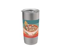 Paresseux dans un bol de soupe, mignons, confortables, rétro Gobelet isotherme en acier inoxydable double paroi