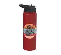 Paresseux Gâteau d'anniversaire Bougie Floral Animal Mignon Stainless Steel Insulated Water Bottle