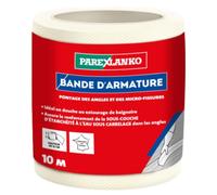 Parexlanko - Bande d’armature - Blanc - Pour pontage des angles et des micro-fissures - Étanche - Idéal pour entourage de douche ou baignoire - 10m