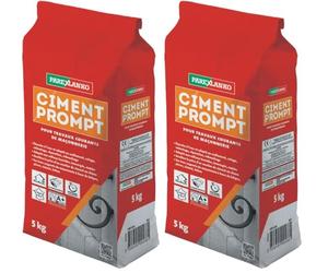 Parexlanko - Ciment Prompt - Gris - Confection de mortier à prise rapide - Tous supports de maçonnerie - Adapté en milieux humide et marin - 5kg (Lot de 2)