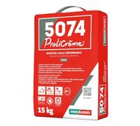 PAREXLANKO - Colle carrelage allégé - 5074 PROLICRÈME - Gris - 15kg | Polyvalente murs, sols et façades - Grands carreaux - Compatible plancher chauffant - Intérieur/extérieur