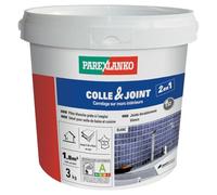 Parexlanko - Colle carrelage et joint en pâte - Colle & Joint 2 en 1 - Blanc - Pour mur intérieur - Spécial pièces humides - Prête à l’emploi - 3kg