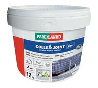 Parexlanko - Colle carrelage et joint en pâte - Colle & Joint 2 en 1 - Blanc - Pour mur intérieur - Spécial pièces humides - Prête à l’emploi - 12kg
