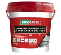 Parexlanko - Colle en pâte améliorée - Colle Carrelage Pour Mur et Sol Hautes Performances - Blanc - Prêt à l’emploi - Résiste à l’humidité - 1,5kg