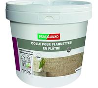 Parexlanko - Colle en pâte - Colle pour Plaquettes en Plâtre - Blanc - Pose de plaquettes, briquettes et pierres de parement - Murs intérieurs - 7,5kg