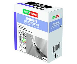 PAREXLANKO Enduit de rebouchage pour trous ou fissures sans retrait. 1Kg | Rebouchage trous et fissures - Sans retrait - Recouvrable rapidement - Petits scellements - Compatible toutes peintures