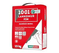 PAREXLANKO - Enduit mural allégé pour béton - 1001 LANKOMUR FIN - Ragréage, surfaçage, débullage murs et plafonds béton - Intérieur et extérieur - Gris clair- Sac de 15kg
