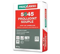 PAREXLANKO - Joint de carrelage - 5045 PROLIJOINT SOUPLE - Gris - 20kg | Joint 2 à 12 mm - Hydrofugé - Supports déformables - Compatible plancher chauffant, terrasses et façades