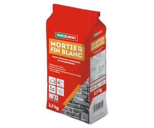 Parexlanko, Mortier Fin Blanc, Mortier pour travaux de finition, petits scellements et joints de maçonnerie, 2,5kg