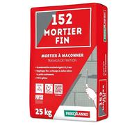 PAREXLANKO - Mortier fin de finition - 152 MORTIER FIN - Gris - 25kg | Prêt à gâcher - Ragréage fin, petits scellements, joints et surfaçage - Intérieur/extérieur - Lissage facile