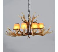& Parfait ** - Lampe Suspendue Style champêtre américain pour Magasin de vêtements, Abat-Jour créatif et d'ambiance, Style rétro Industriel Moderne et Simple, Lampe en Bois de cerf 8