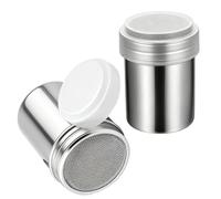 PARFCO 2 Pièces Saupoudreuse Sucre Glace, Acier Inoxydable Saupoudreuse Cacao, avec Couvercle à Mailles Fines Saupoudreur Cacao, Peut Être Utilisé Dans Les pour Cuisines, Restaurants, Cafés, Etc
