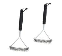 PARFCO 30 cm Brosse Grille Barbecue, 2 Pièces Brosse Barbecue Weber, Triangulaire Brosse Metallique Barbecue, Brosse BBQ avec Poignées pour Grilles de Barbecue, Grilles de Barbecue, Cuisinières