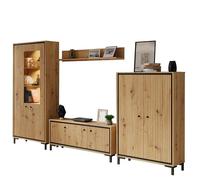 PARII Ensemble de meubles de salon Vitrine Armoire Meuble TV Étagère design contemporain Bois naturel
