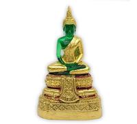 Parintha Buddha Émeraude Wat Phra Kaew 8cm Statue Thaïlandaise Résine Peinte Main Authentique Figurine Bouddha Thaï Décoration Autel Zen Made in Thailand (Saison des Pluies)
