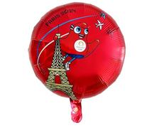 PARIS 2024 - CJO80092 Ballon Aluminium Rouge GM 45 cm - Produit Officiel Sous Licence, Décorations de Fête, Gonflage Facile, Thème Sports, Anniversaire