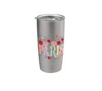 Paris Floral Aesthetic Boho Vintage Roses Botanical Gobelet isotherme en acier inoxydable double paroi