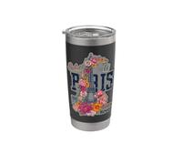 Paris France Tour Eiffel Floral Graphic Design Salut Vous Gobelet isotherme en acier inoxydable double paroi