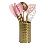Paris Hilton Ensemble de 7 ustensiles de cuisine en acier inoxydable rose
