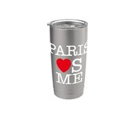 Paris Loves Me, I Really Love Paris Illustration Fashion Gobelet isotherme en acier inoxydable double paroi