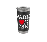 Paris Loves Me, I Really Love Paris Illustration Fashion Gobelet isotherme en acier inoxydable double paroi