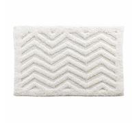 Douceur d'Intérieur – Tapis de bain Angelis – Coton jacquard tufté 50 x 80 cm – Blanc