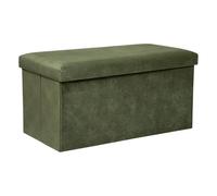 Paris Prix Atmosphera Créateur d'intérieur - Banquette Coffre Pliable en Velours Lilou 76cm Kaki