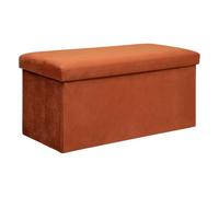 Paris Prix Atmosphera Créateur d'intérieur - Banquette Coffre Pliable en Velours Lilou 76cm Terracotta