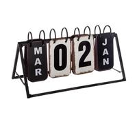 Paris Prix Atmosphera Créateur d'intérieur - Calendrier Vintage en Métal Perpétuel 27cm Noir