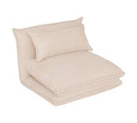 Paris Prix Atmosphera Créateur d'intérieur - Chauffeuse Pliable Côtelée Elois 85cm Ivoire