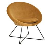 Paris Prix Atmosphera Créateur d'intérieur - Fauteuil Design en Velours Gold Evan 76cm Ocre