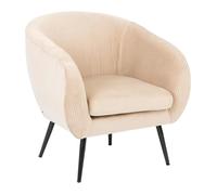 Paris Prix Atmosphera Créateur d'intérieur - Fauteuil Design en Velours Solaro 78cm Beige