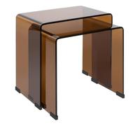 Paris Prix Atmosphera Créateur d'intérieur - Lot de 2 Tables d'Appoint Gigognes Lenia 47cm Ambre