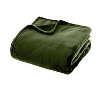 Paris Prix Atmosphera Créateur d'intérieur - Plaid Doux Uni Flanel 130x180cm Vert Kaki