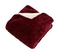 Paris Prix Atmosphera Créateur d'intérieur - Plaid Sherpa en Flanelle Lyno 130x170cm Rouge Grenat