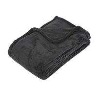 Paris Prix Atmosphera Créateur d'intérieur - Plaid Uni Microfibre Kiesa 130x180cm Gris Foncé