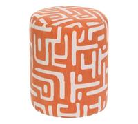 Paris Prix Atmosphera Créateur d'intérieur - Pouf Rond à Motifs Delor 30cm Orange