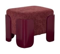 Paris Prix Atmosphera Créateur d'intérieur - Pouf Tissu Chenille Mizar 37cm Rouge Grenat