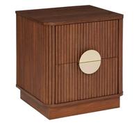 Paris Prix Atmosphera Créateur d'intérieur - Table de Chevet 2 Tiroirs Wany 50cm Marron