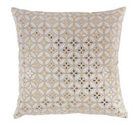 Douceur d'Intérieur Coussin déhoussable Azelia 45 x 45 cm Coton imprimé Or Blanc