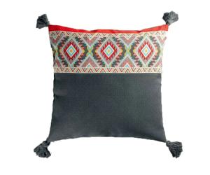 Paris Prix Aztec Pompons - 40x40 cm Gris