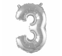 Paris Prix Ballon Gonflable Chiffre 3 - Argent